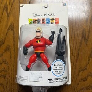 Disney Pixar Mr Incredible Deluxe Action Figure Thinkway Toys Omnidroid Claw Bas